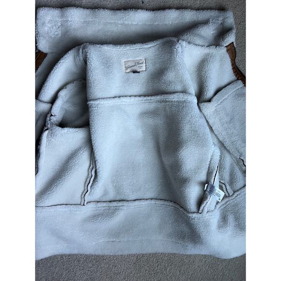 Universal Thread moto sherpa lined faux suede brown jacket size M - Picture 5 of 5